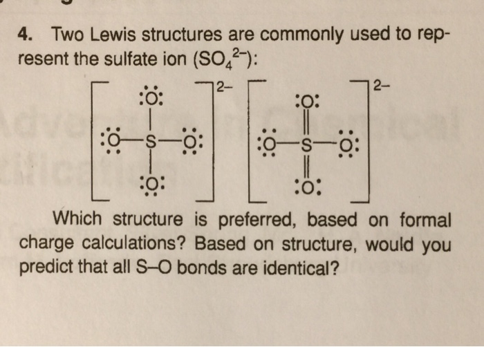 Lewis Structure Of Sulfate Ion