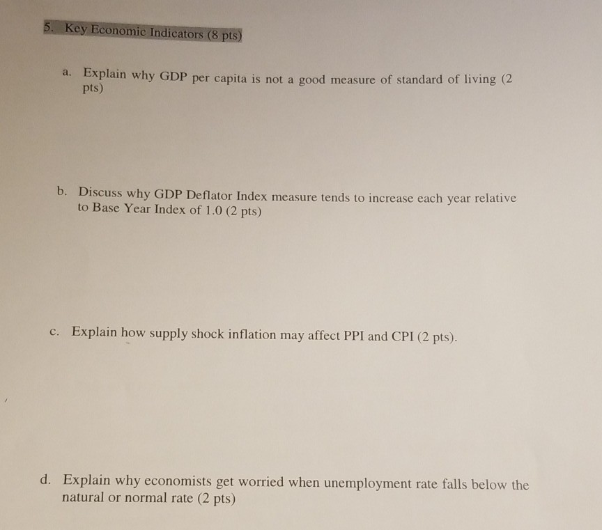 Solved Xplain Why GDP Per Capita Is Not A Good Measure Of Chegg