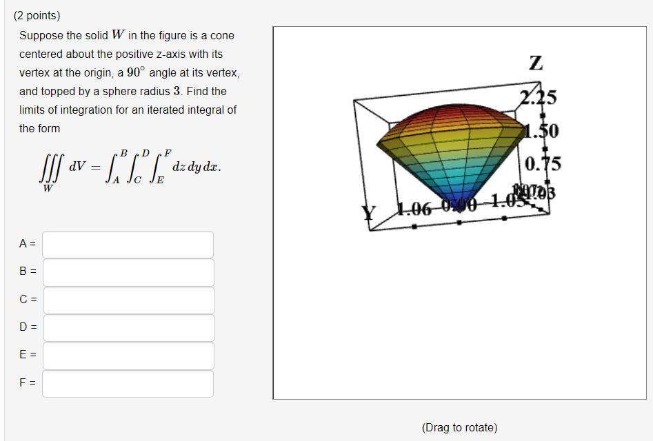 Solved Points Suppose The Solid W In The Figure Is A Chegg