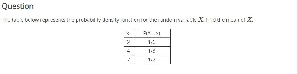 Solved Question The Table Below Represents The Probability Chegg