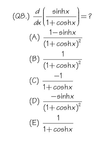 Solved Sinhx Dx Coshx Sinhx A Coshx Chegg