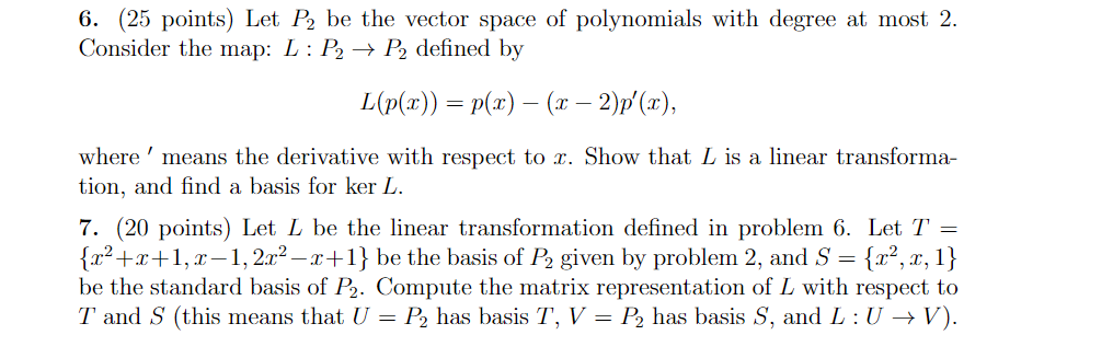 Solved Points Let P Be The Vector Space Of Chegg