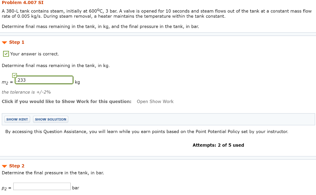 Solved A 380 L Tank Contains Steam Initially At 600oC Chegg