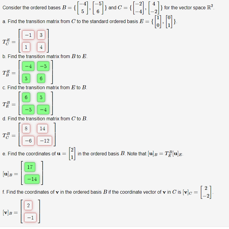 Solved Consider The Ordered Bases B And A Find The Chegg