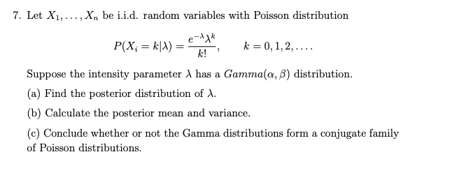 Solved Let X1 Xn Be I I D Random Variables With Poisson Chegg