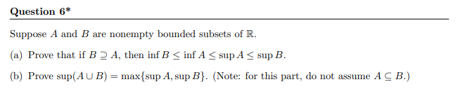 Solved Suppose A And B Are Nonempty Bounded Subsets Of R Chegg