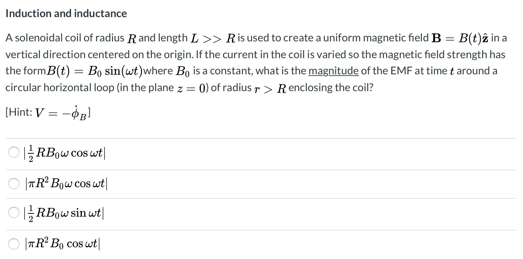 Solved Induction And Inductance A Solenoidal Coil Of Radius Chegg