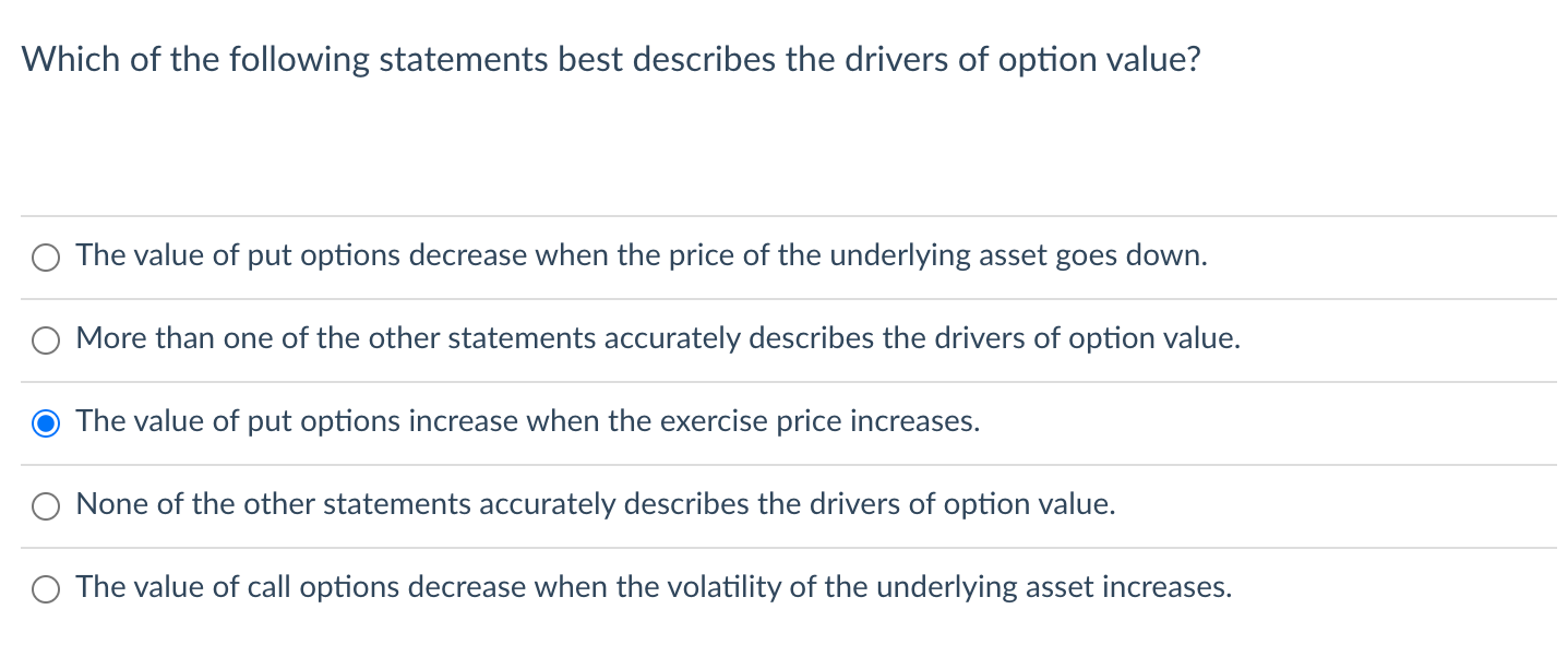 Solved Which Of The Following Statements Best Describes The Chegg