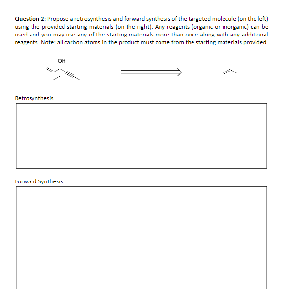 Solved Question Propose A Retrosynthesis And Forward Chegg