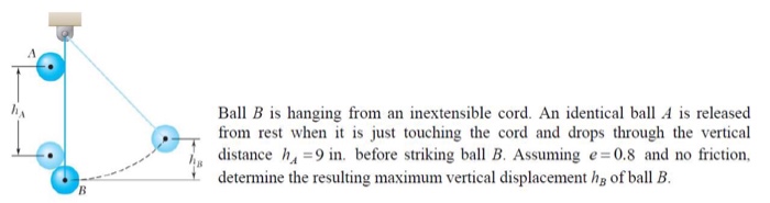 Solved Ball B Is Hanging From An Inextensible Cord An Chegg