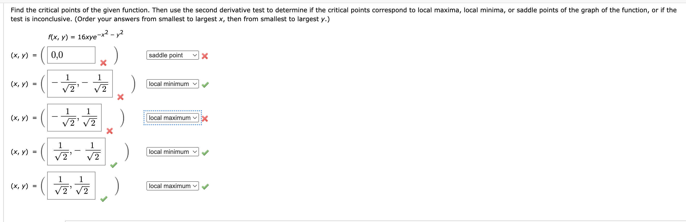 Solved Find The Critical Points Of The Given Function Then Chegg