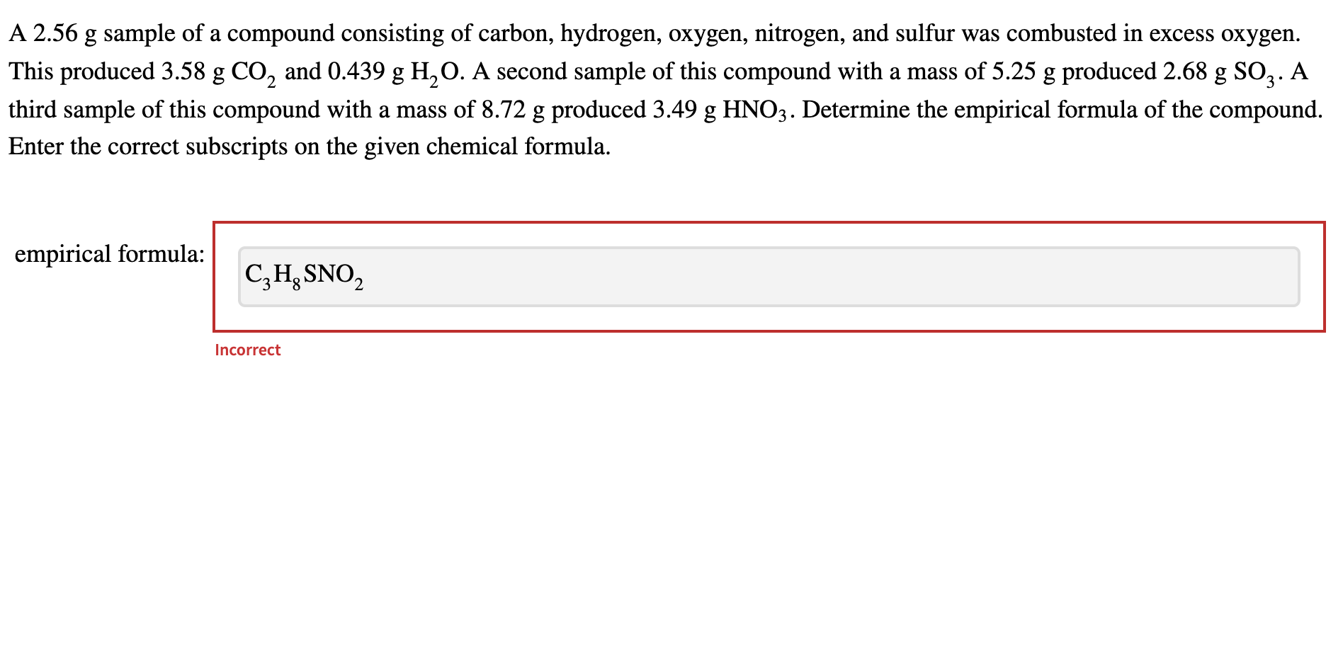 Solved A 2 56 G Sample Of A Compound Consisting Of Carbon Chegg