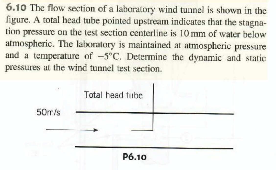 Solved 6 10 The Flow Section Of A Laboratory Wind Tunnel Is Chegg