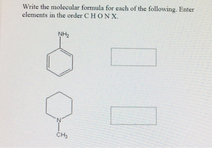 Solved Write The Molecular Formula For Each Of The Chegg