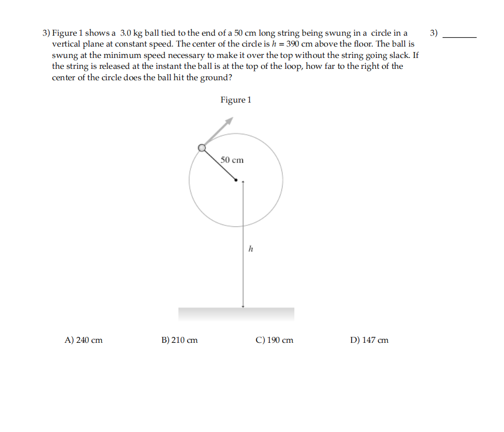 Solved 3 Figure 1 Shows A 3 0 Kg Ball Tied To The End Of A Chegg