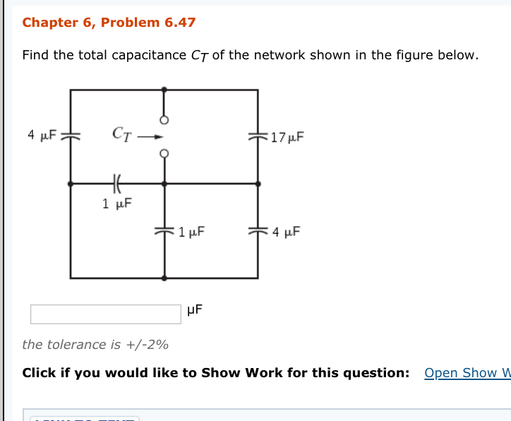 Solved Chapter 6 Problem 6 47 Find The Total Capacitance CT Chegg