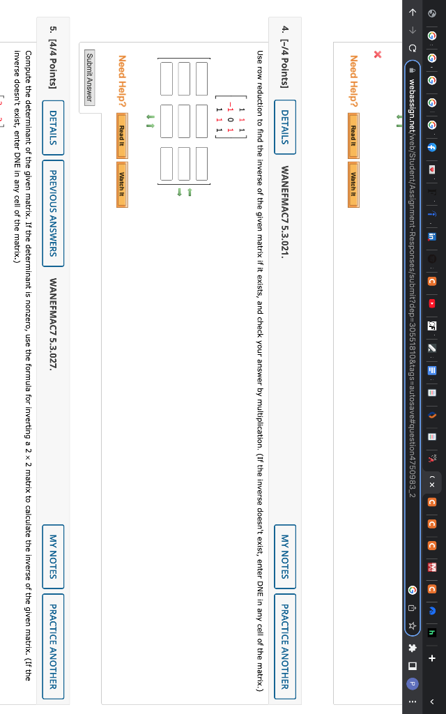 Solved Question Use Row Reduction To Find The Inverse Of Chegg