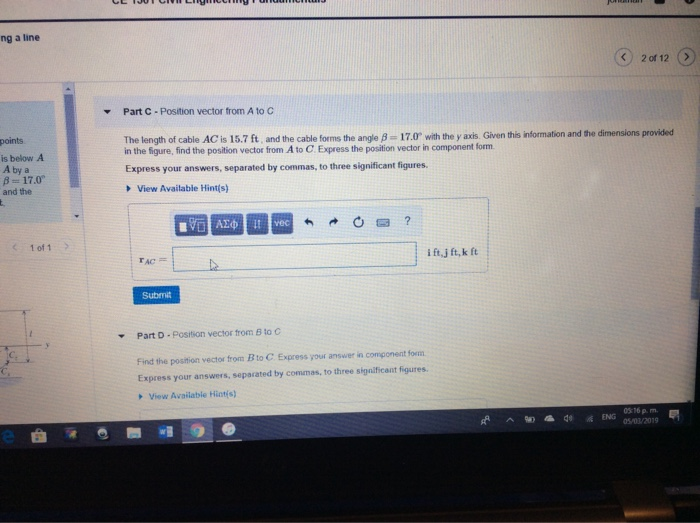 Solved Part A Position Vector From A To B Learning Goal To Chegg