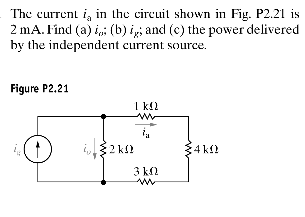 Solved The Current In In The Circuit Shown In Fig P2 21 Is Chegg