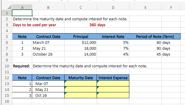 Solved Determine The Maturity Date And Compute Interest For Chegg