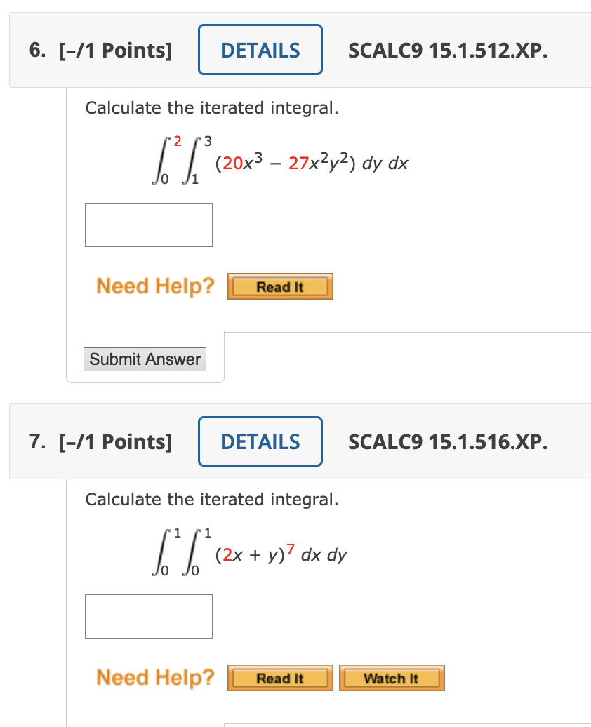 Solved Points Scalc Calculate The Iterated Chegg