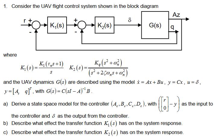 Solved Consider The Uav Flight Control System Shown In Chegg