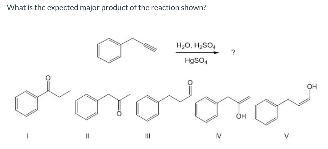 Solved What Is The Expected Major Product Of The Reaction Chegg