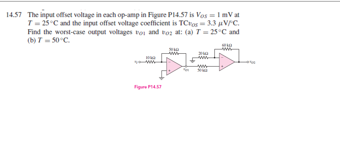 14 57 The Input Offset Voltage In Each Op In Chegg