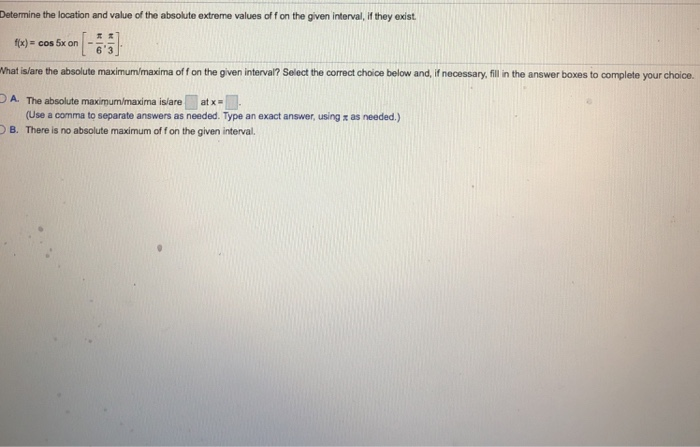 Solved Determine The Location And Value Of The Absolute Chegg