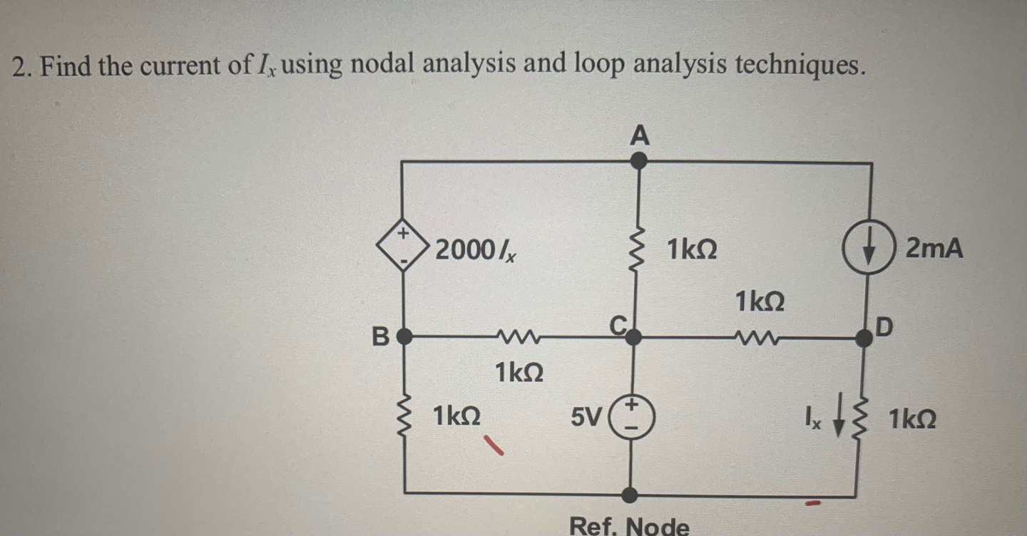 Solved Find The Current Of Ix Using Nodal Analysis And Chegg