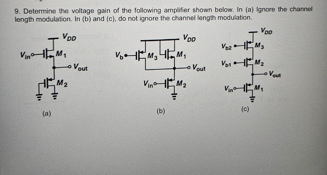 Solved Determine The Voltage Gain Of The Following Amplifier Chegg