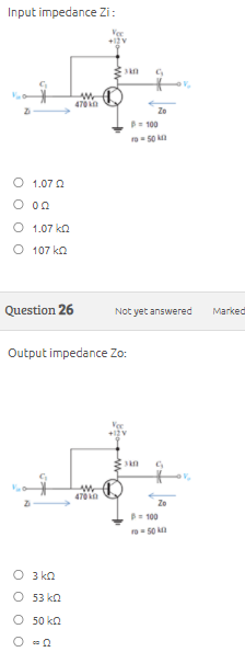 Solved Input impedance Zi C W 4700 100 so 01 07 Ο ΟΩ 01 07 Chegg