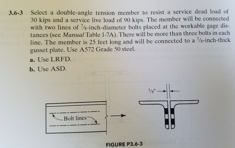 Solved 3 6 3 Select A Double Angle Tension Member To Resist Chegg