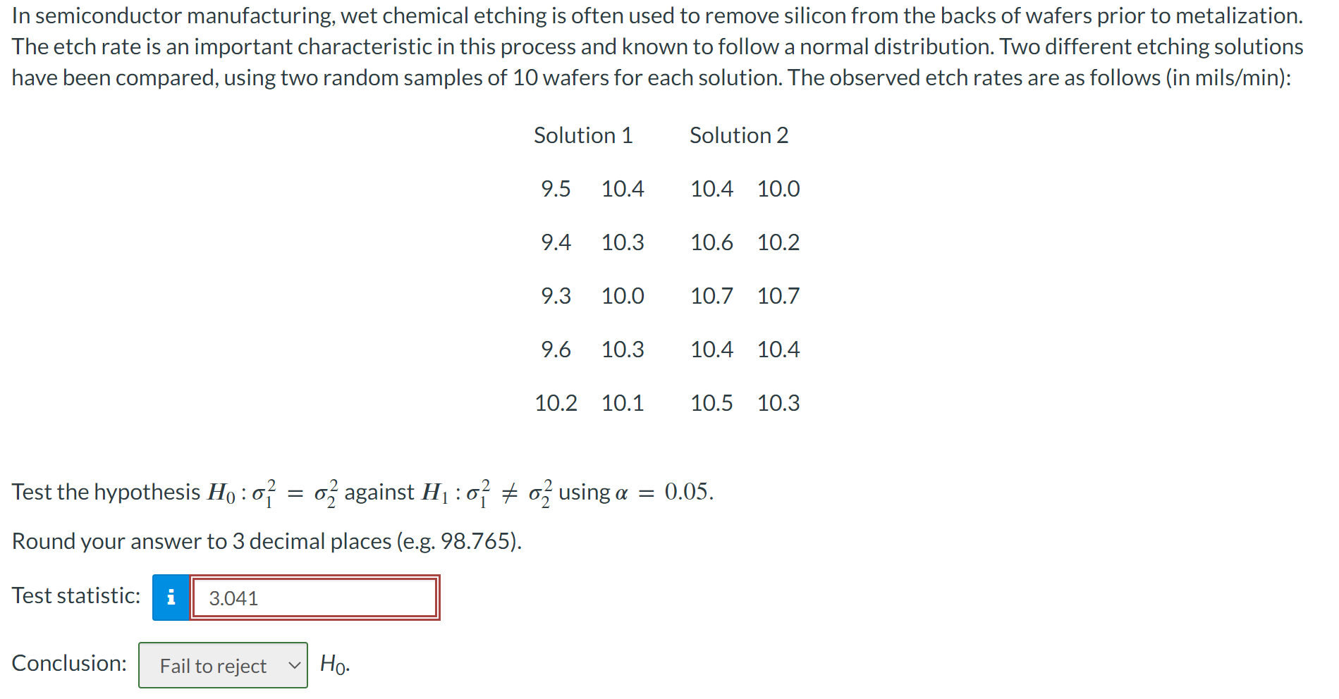 Solved In Semiconductor Manufacturing Wet Chemical Etching Chegg