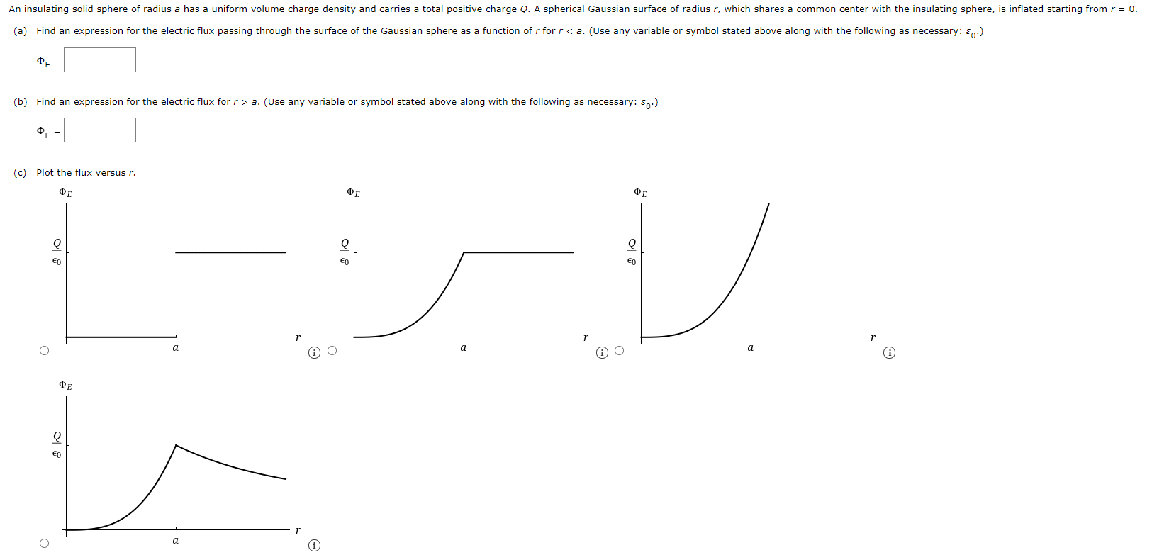 Solved An Insulating Solid Sphere Of Radius A Has A Uniform Chegg