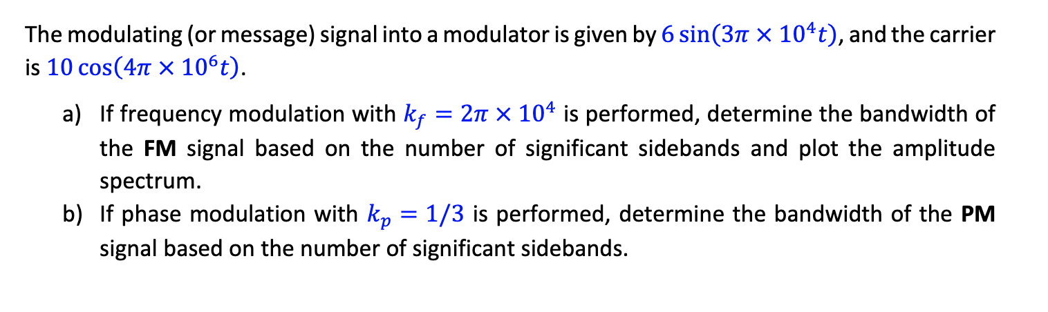 Solved The Modulating Or Message Signal Into A Modulator Chegg