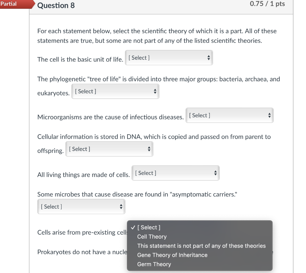 Solved For Each Statement Below Select The Scientific Chegg