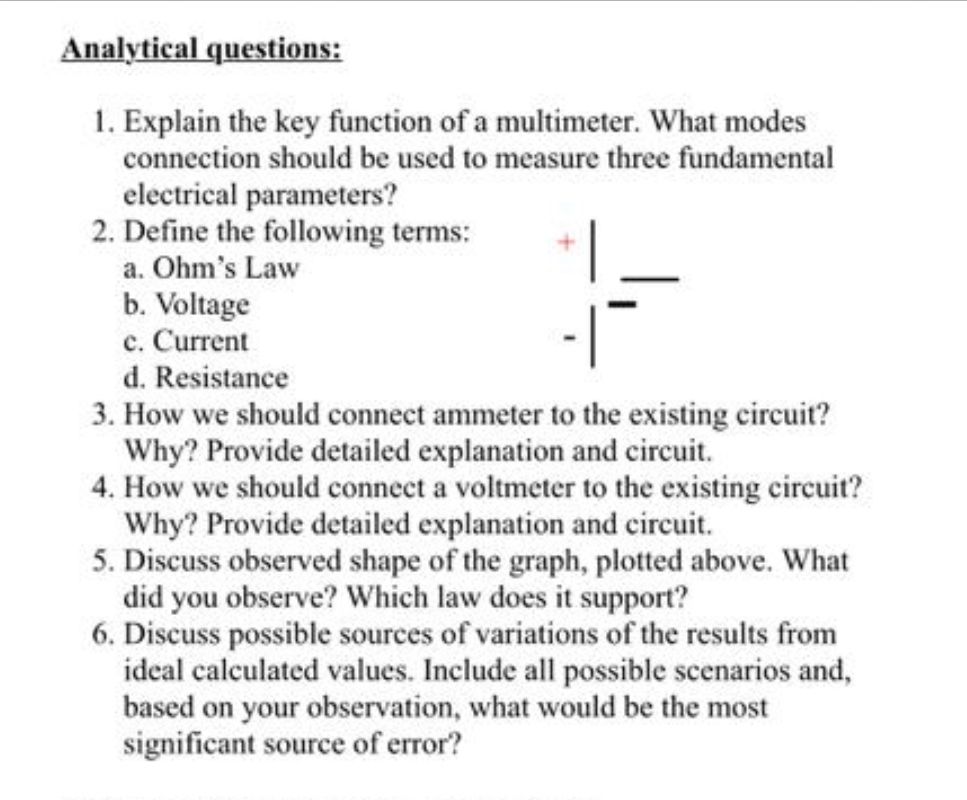 Solved 1 Explain The Key Function Of A Multimeter What Chegg