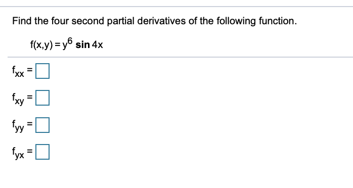 Solved Find The Four Second Partial Derivatives Of The Chegg