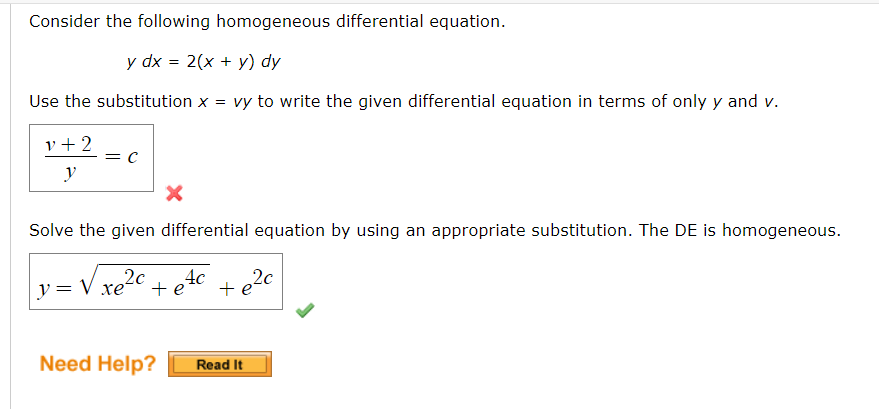 Solved Consider The Following Homogeneous Differential Chegg