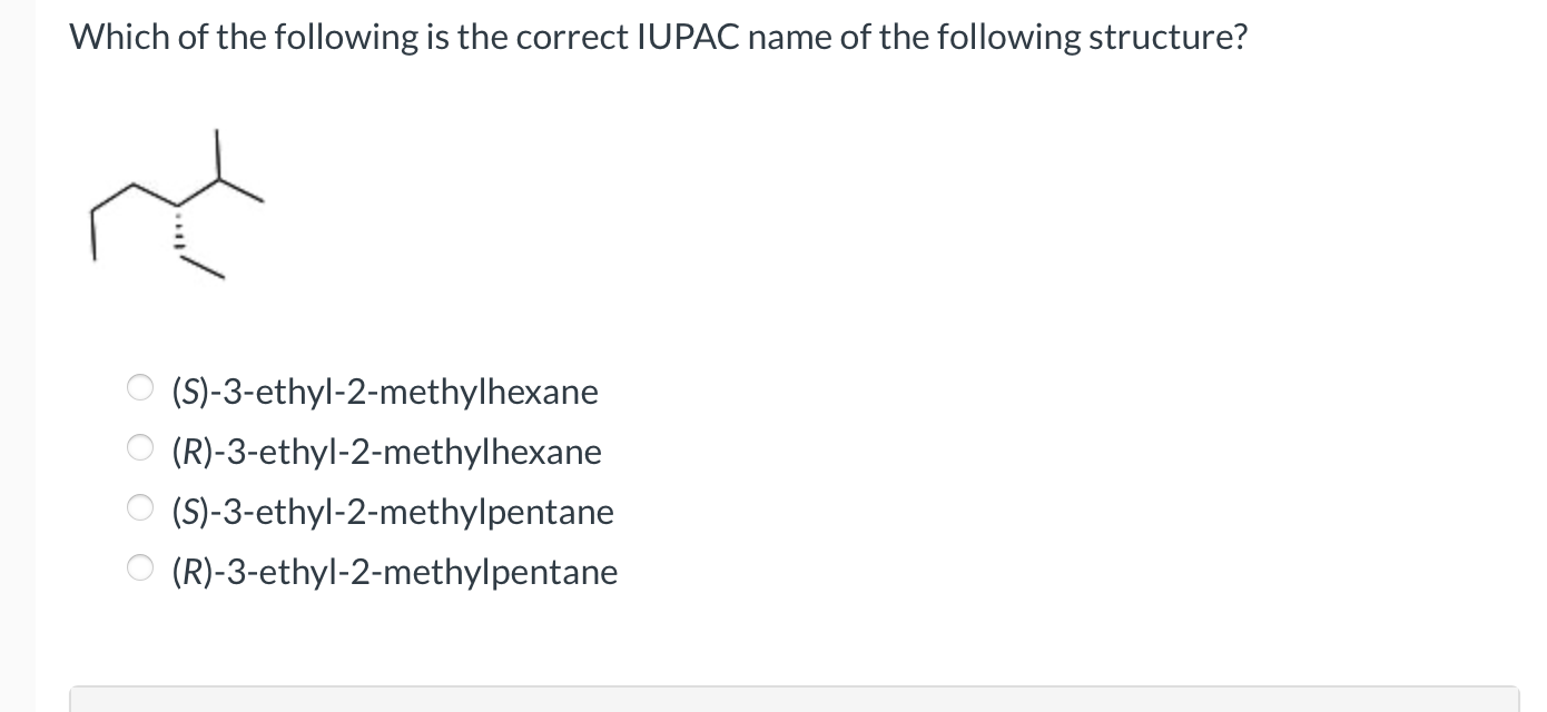 Solved Which Of The Following Is The Correct IUPAC Name Of Chegg