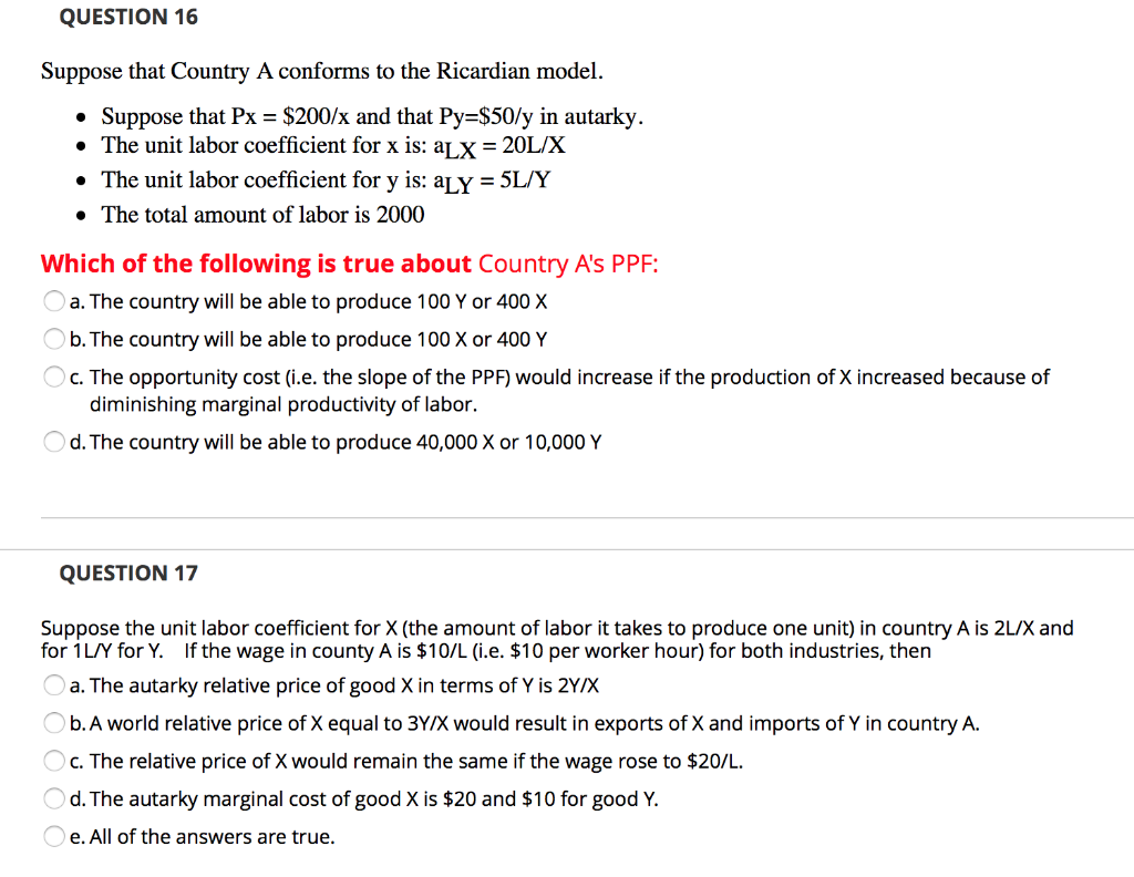 Solved Question Suppose That Country A Conforms To The Chegg