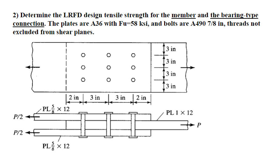 Solved 2 Determine The LRFD Design Tensile Strength For The Chegg