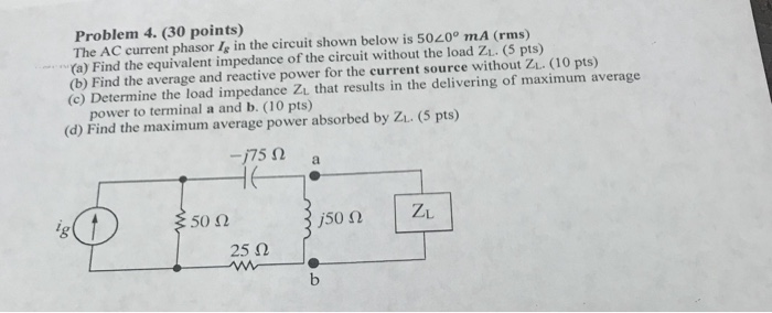 Solved Problem Points The Ac Current Phasor I In The Chegg