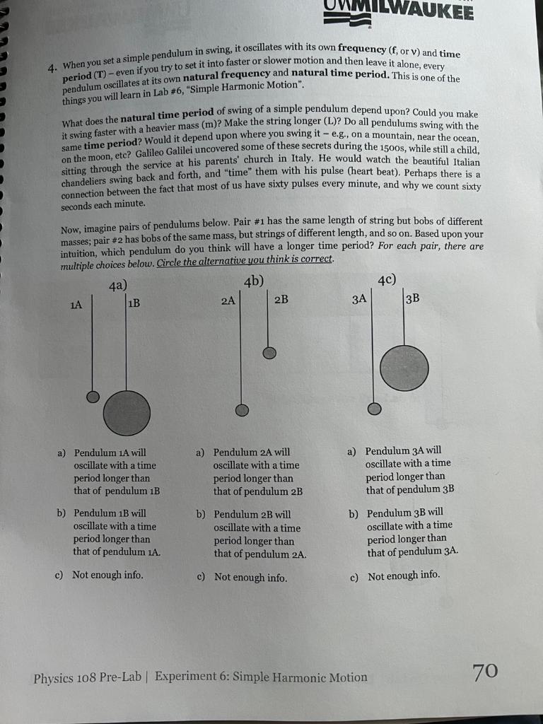 Solved 3 The Figures Below Show Two Simple Pendulums Both Chegg