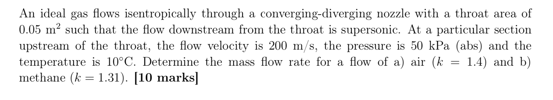 Solved An Ideal Gas Flows Isentropically Through A Chegg