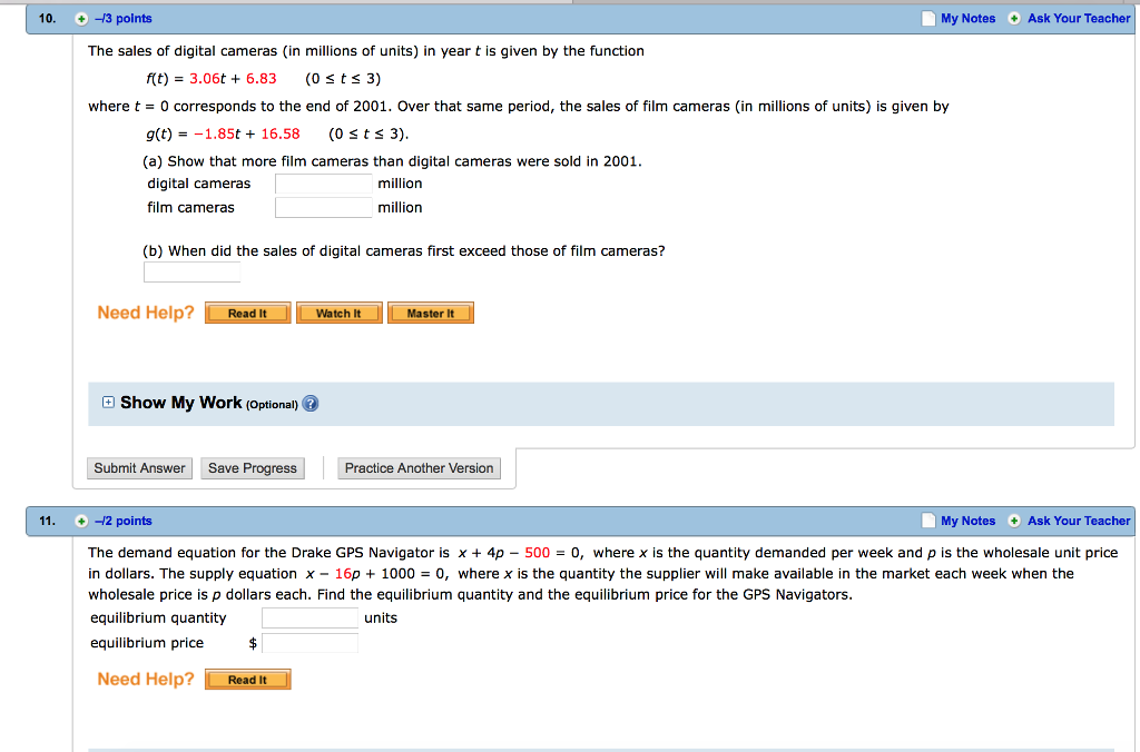 Solved 10 13 Points My Notes Ask Your Teacher The Sales Of Chegg