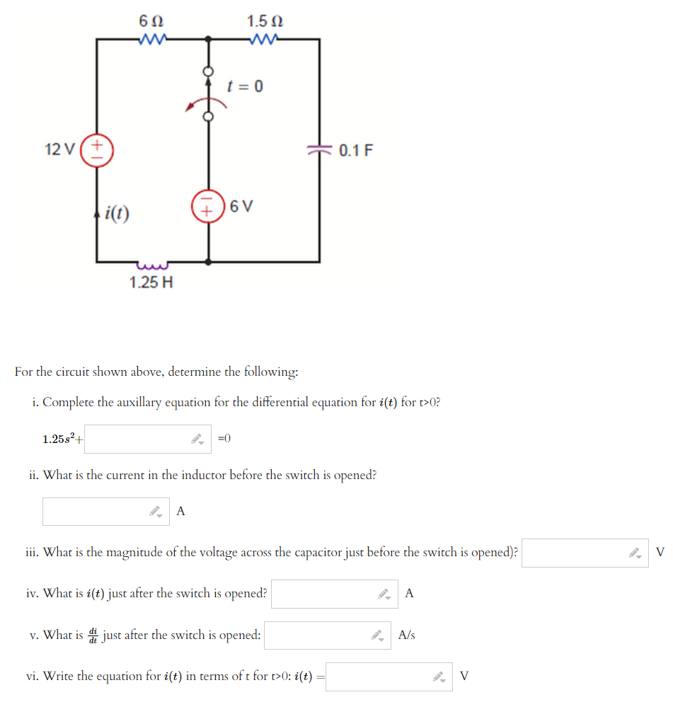 Solved For The Circuit Shown Above Determine The Follo