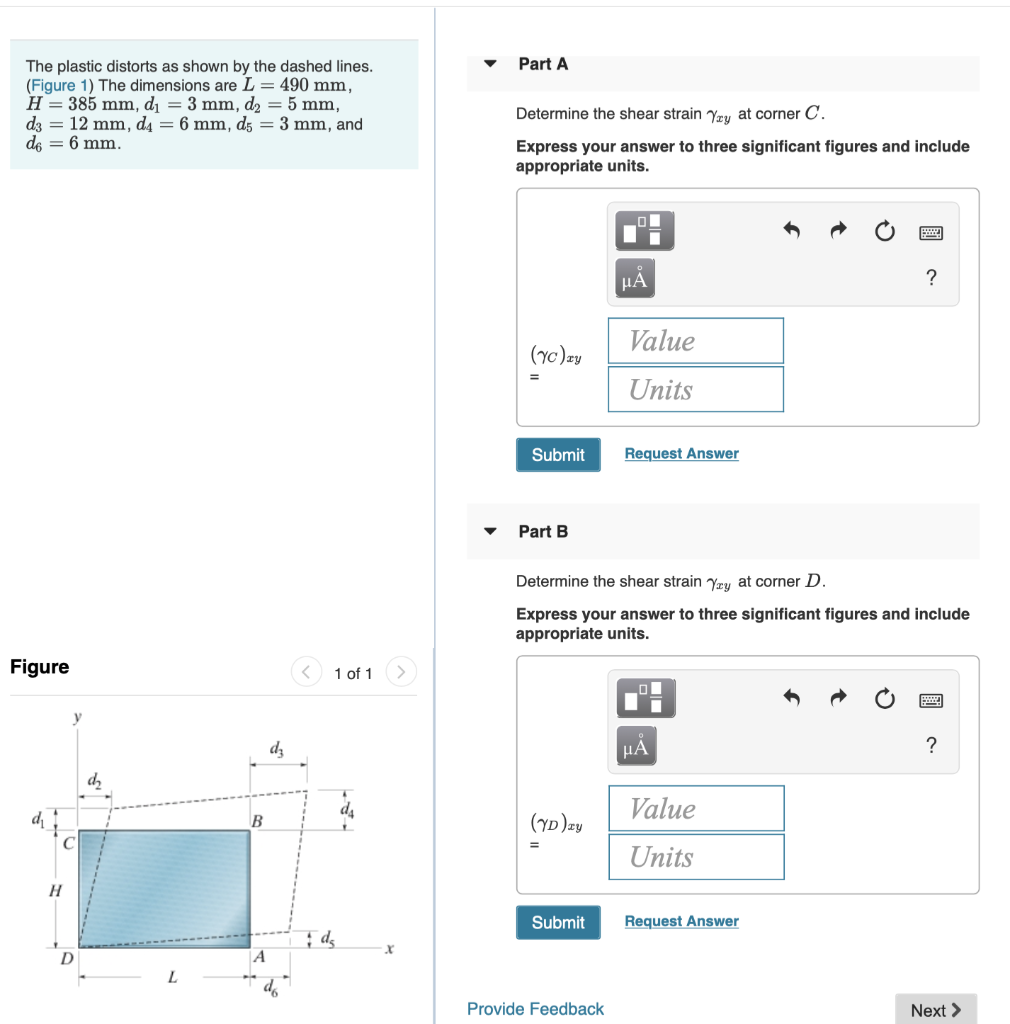 Solved Part A The Plastic Distorts As Shown By The Dashed Chegg