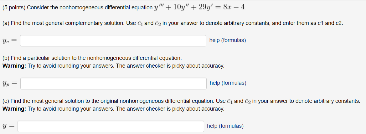 Solved Points Consider The Nonhomogeneous Chegg